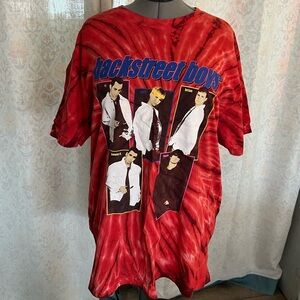 Red Backstreet Boys Graphic T-Shirt